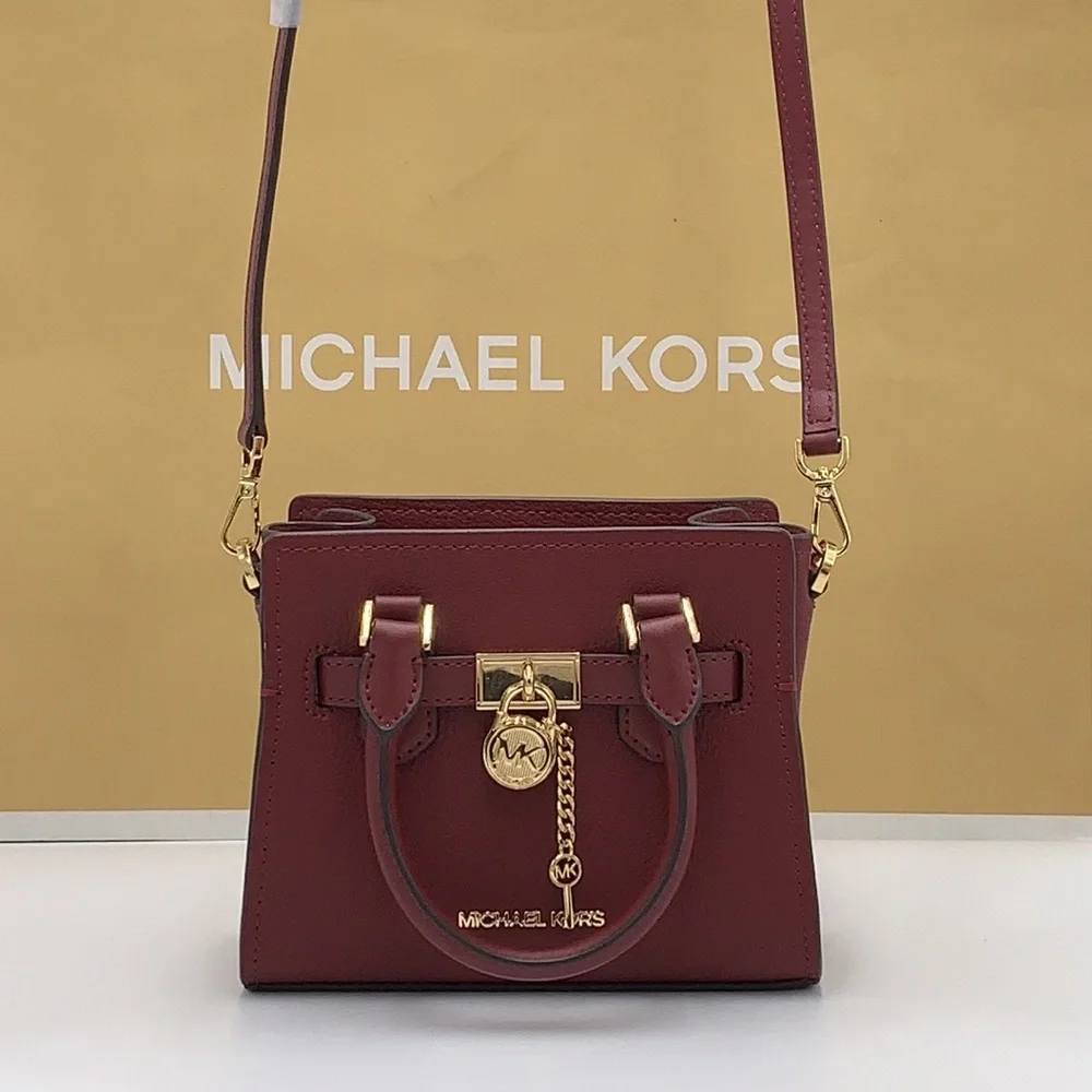 MICHAEL KORS HAMILTON XSMALL SATCHEL CROSSBODY DARK CHERRY COLOR - Picture 6 of 16